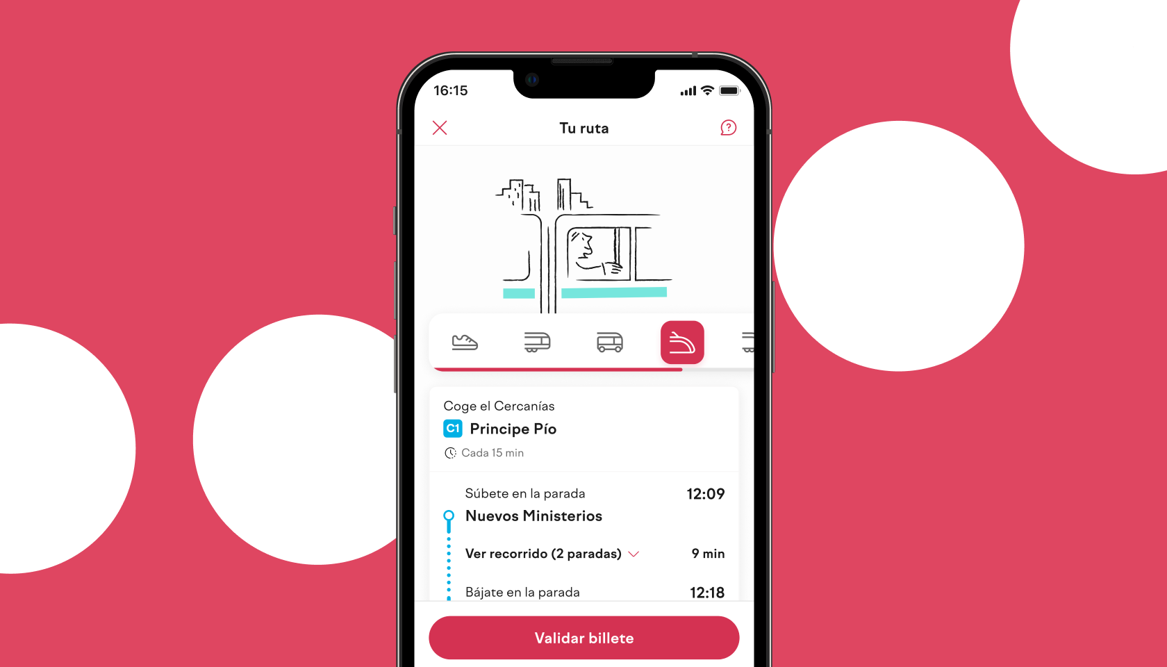 Móvil con la app de dōcō